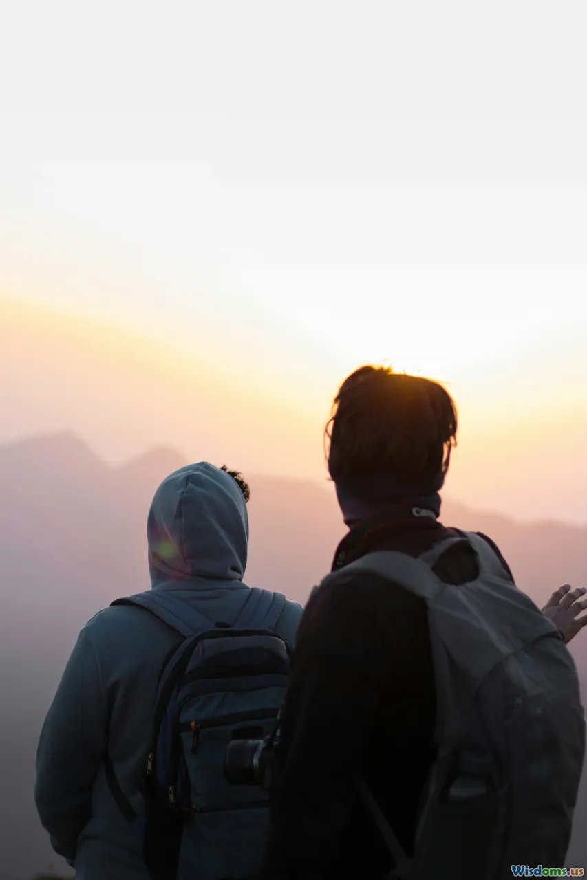 couple travel, itinerary, sunrise, backpack