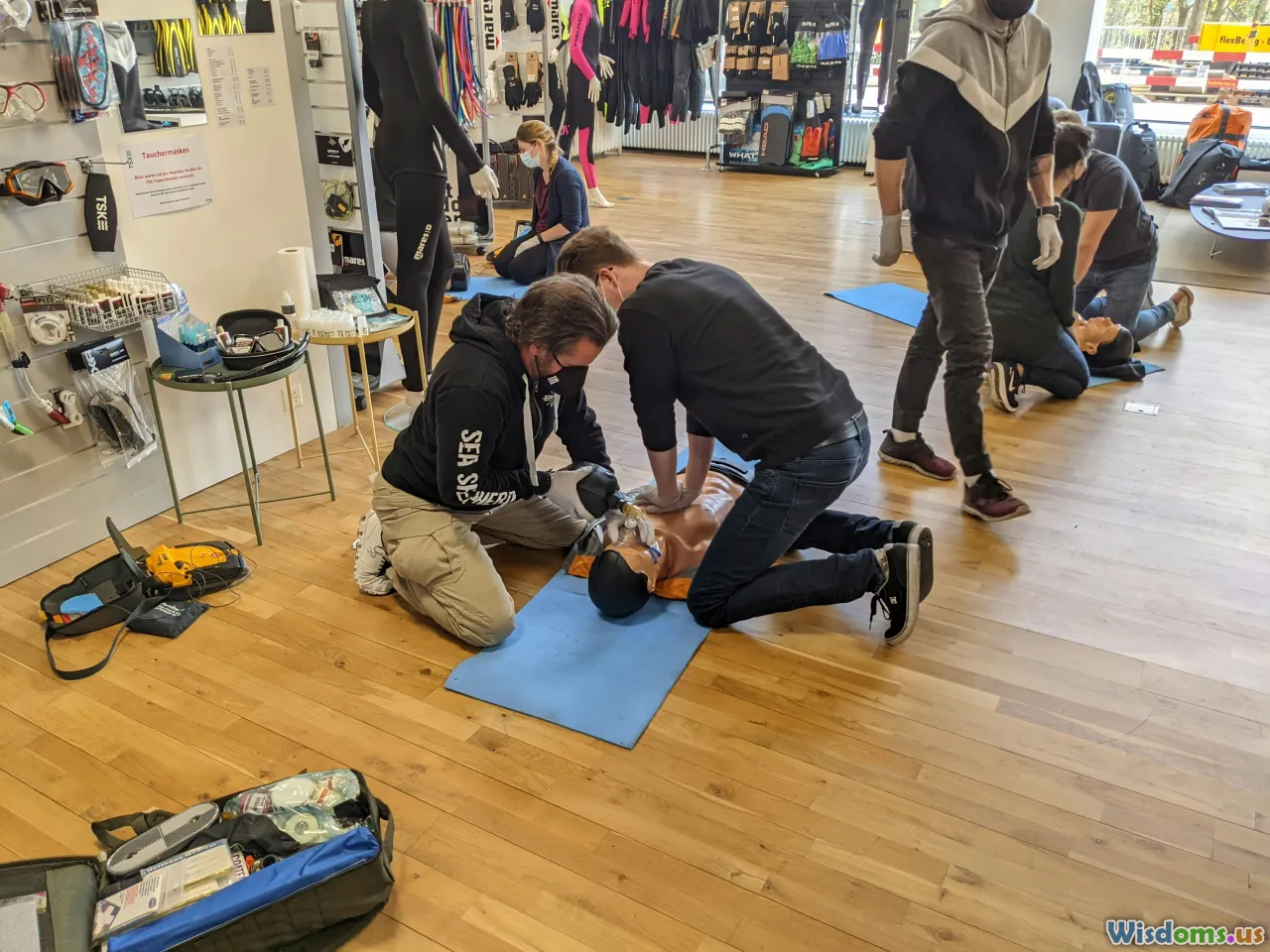 first aid, heatstroke, fall