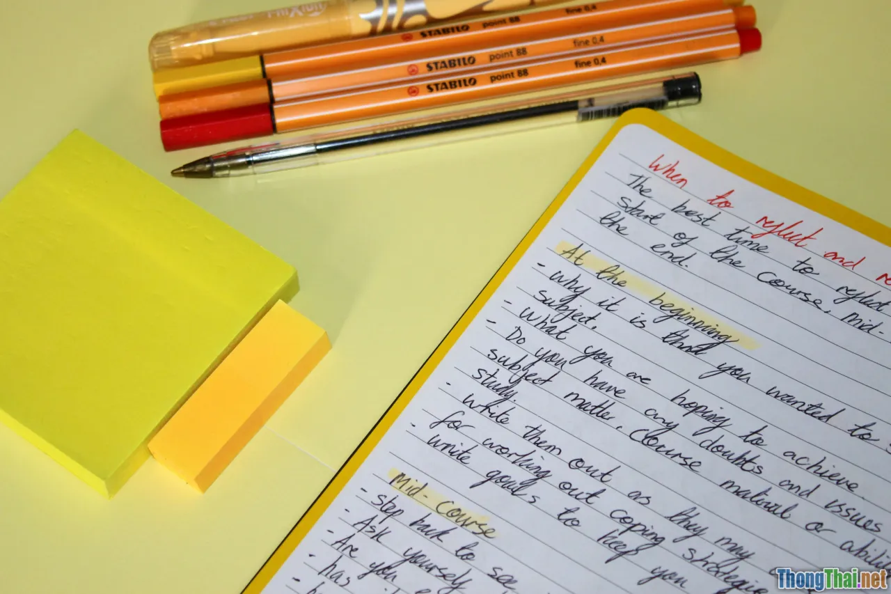 learning tips, sticky notes, vocabulary practice