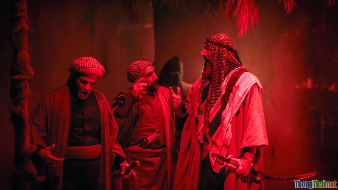 period costumes, dynamic characters, dramatic scene, script