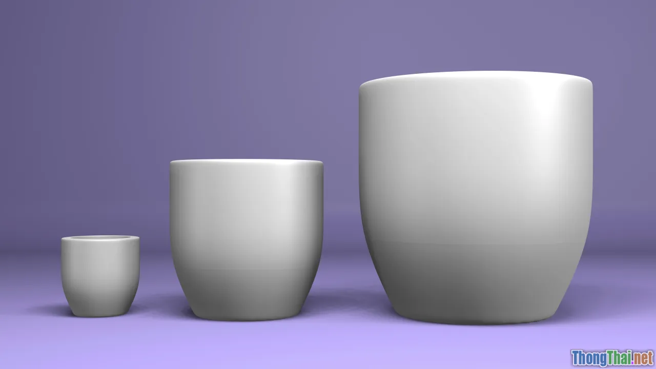 pot size guide, root ball, cylinder, bowl