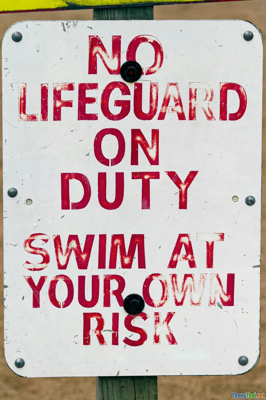 safety, lifeguard, responsible travel, warning sign