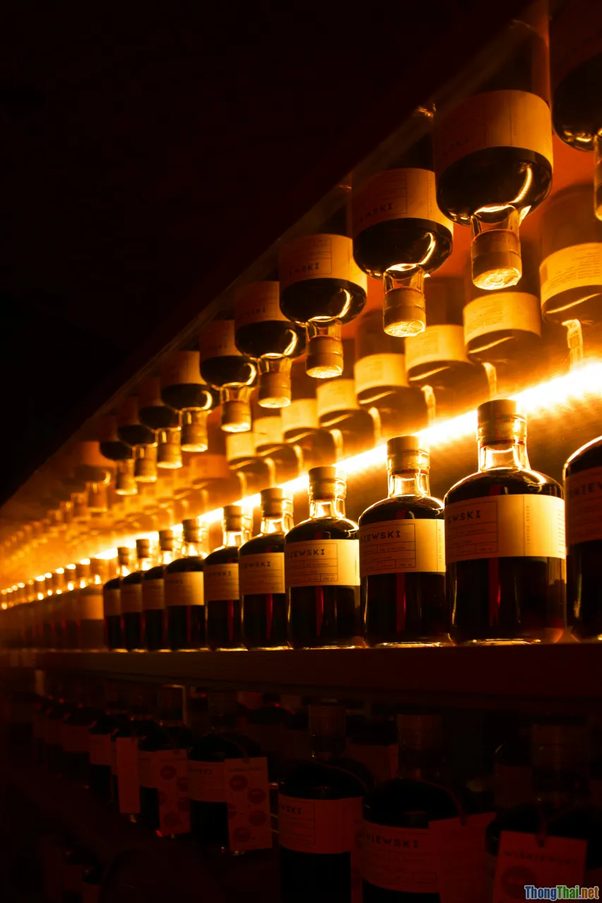storage shelf, amber bottles, cool dark place