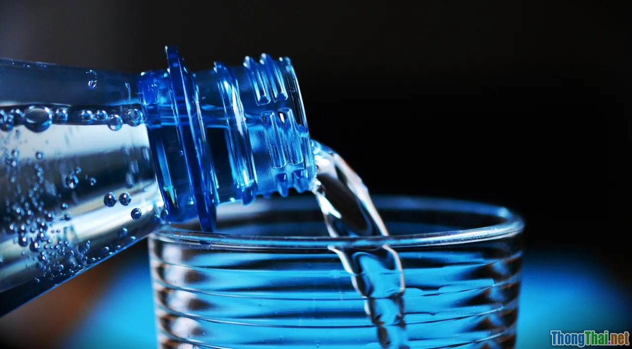 mineral water, glowing skin, bottles