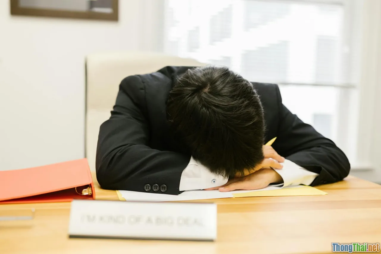 ceo, multitasking, tired businessperson