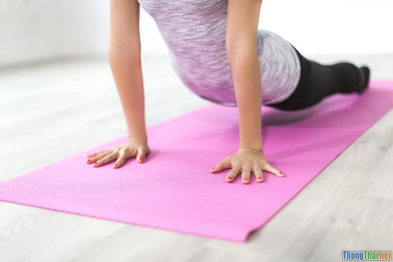 moderate exercise, jogging, yoga mat