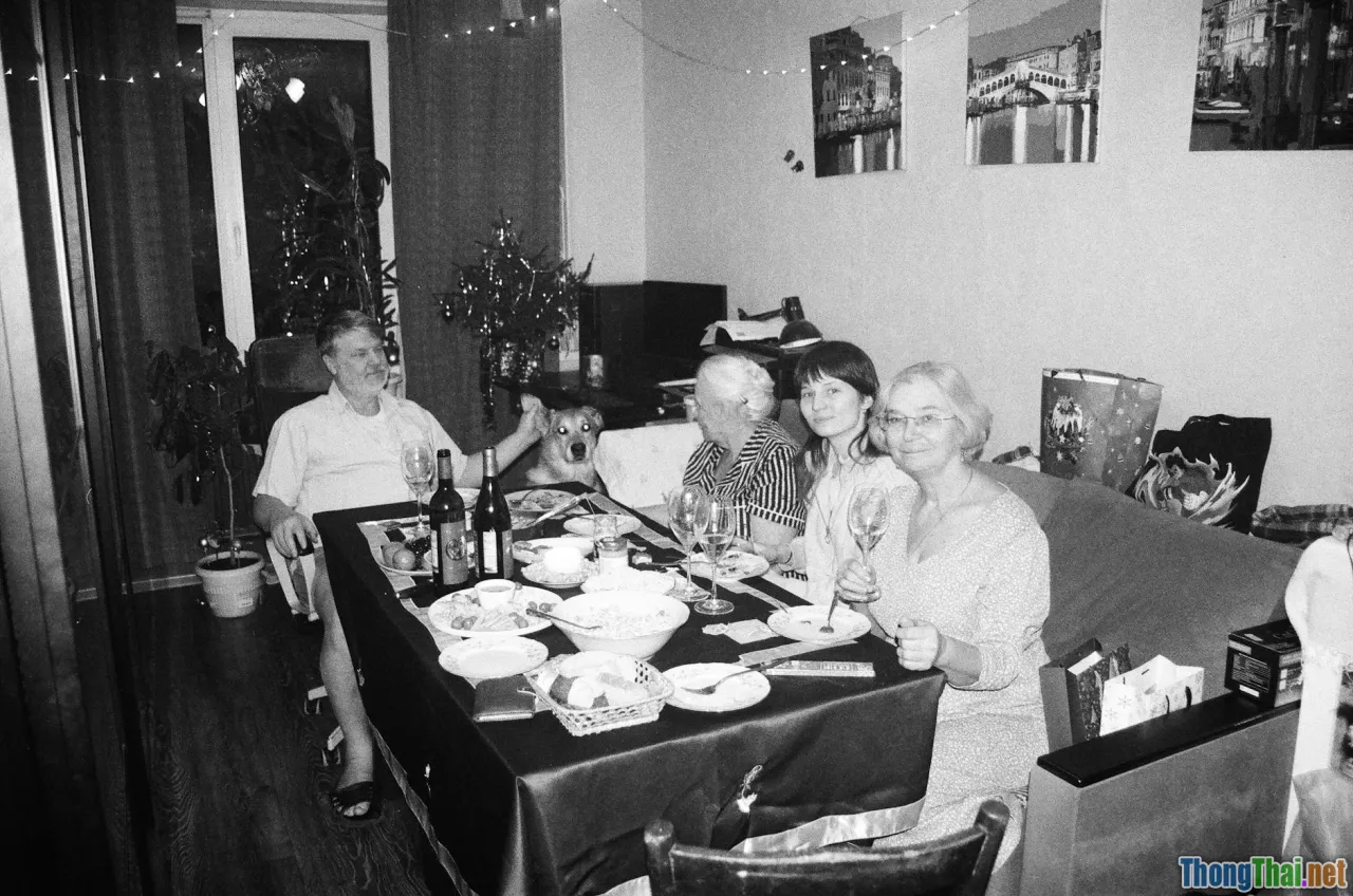 poodle portrait, vintage, family