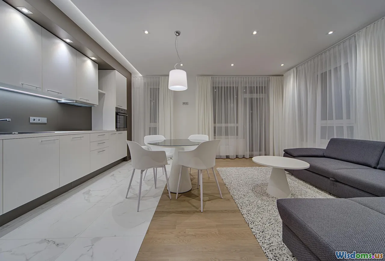 room lighting, living room, kitchen