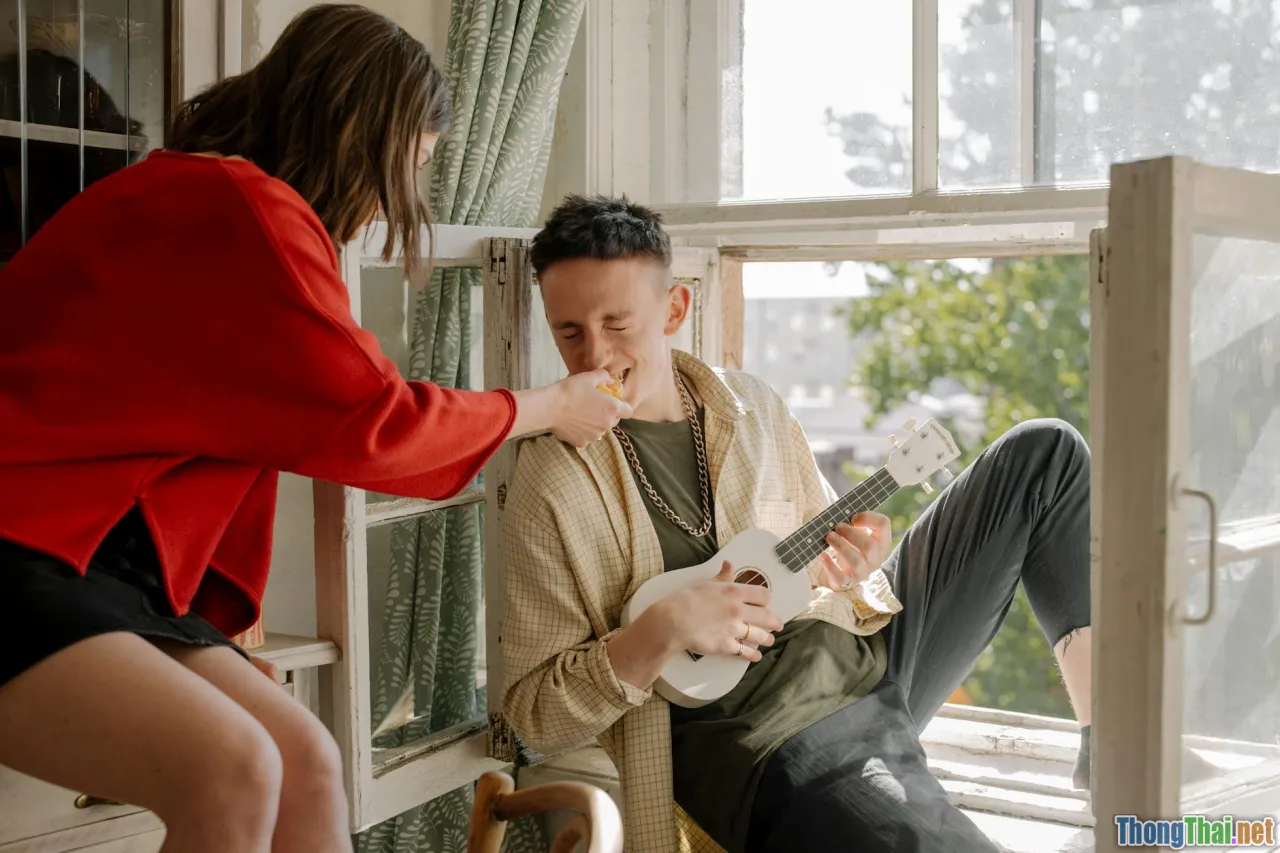 students together, happiness, relaxing music